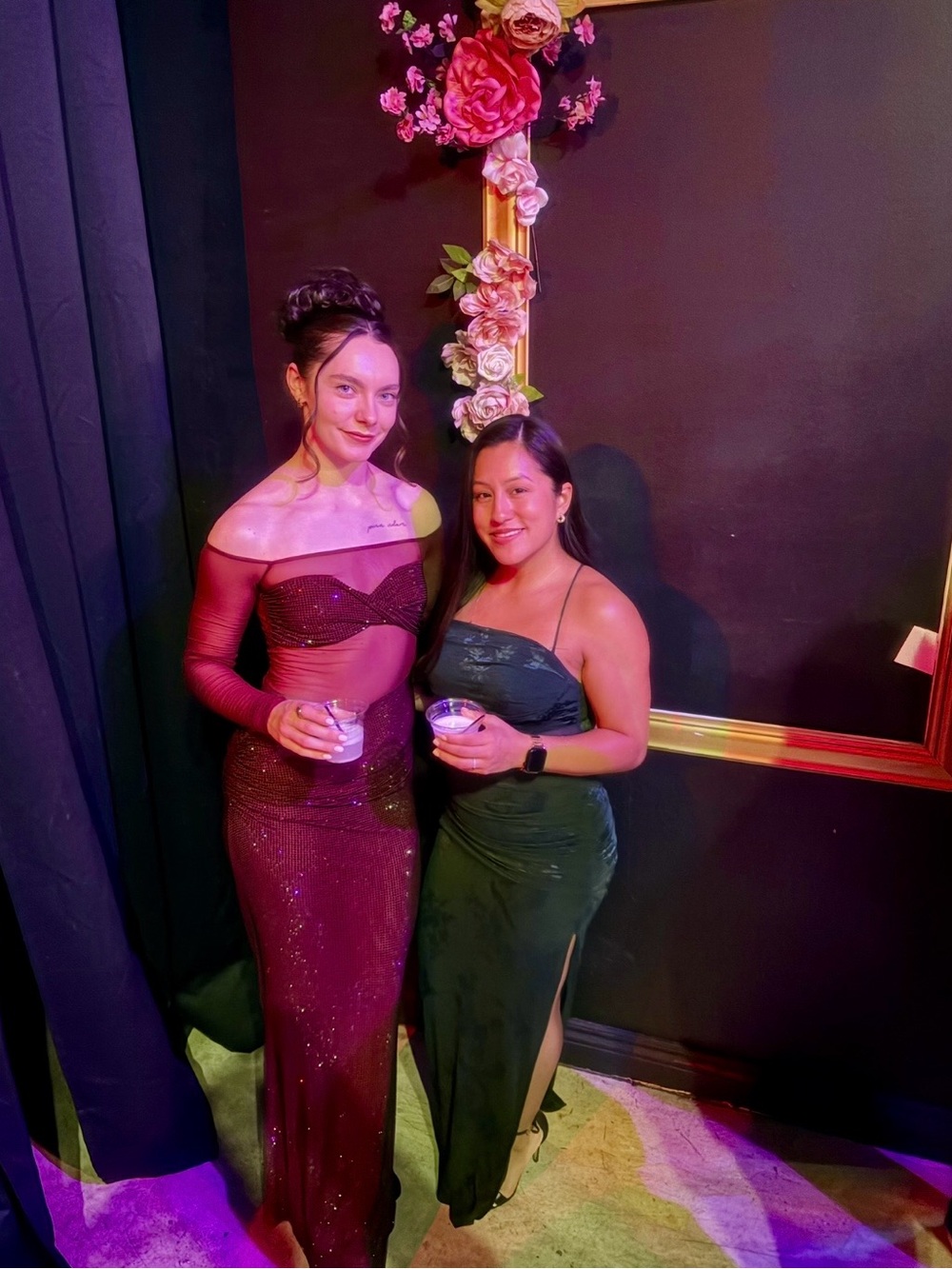 Meshki Diamante Off Shoulder Maxi Dress - Mahogany Wine - Picture 5 of 6
